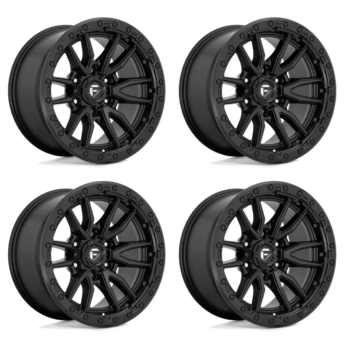 (4) 20x9 Fuel Rebel 6 Matte Black Wheels 6X139.7 +20MM Offset For Ford GM Toyota
