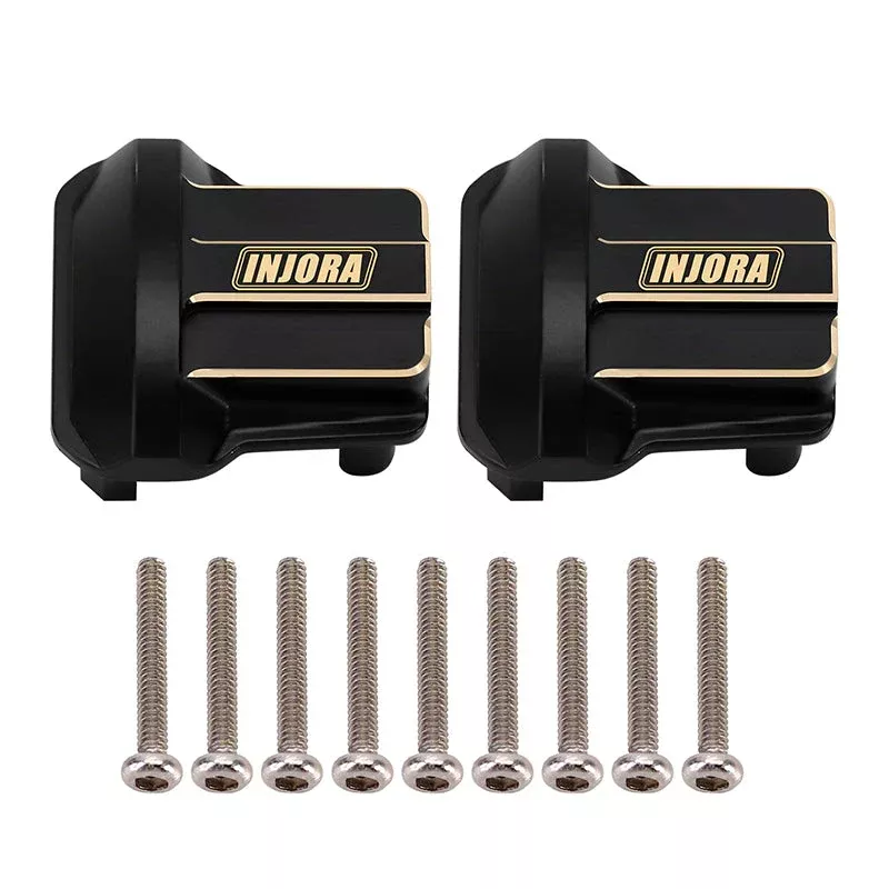 INJORA 4M-01 Brass Diff Covers for 1/18 TRX4M Front & Rear Axles — Black, 11g/pc (2-Pack)