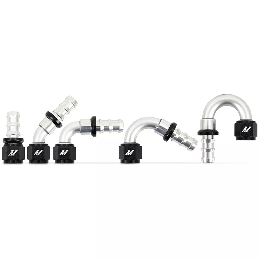Mishimoto Choose Your Own Push-Lock AN Fittings | -4/-6/-8/-10/-12 | Straight/45°/90°/120°/180°