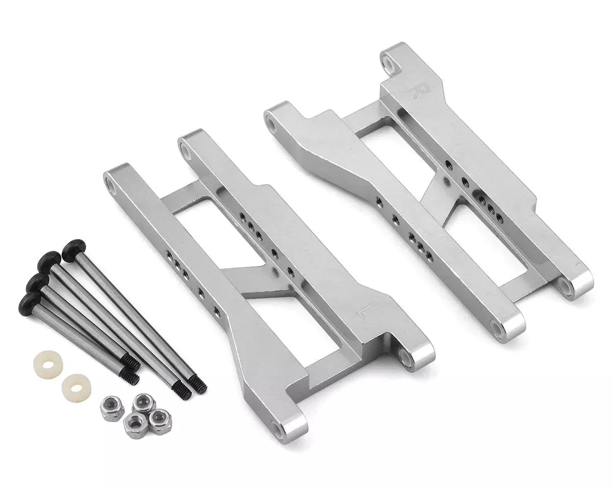ST Racing Concepts Aluminum Heavy Duty Rear Suspension Arms for Traxxas Slash w/Locknut Hinge Pins (2) (Silver)
